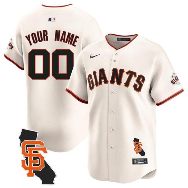 Men's San Francisco Giants ACTIVE PLAYER Custom Cream California Patch Vapor Premier Limited Stitched Jersey